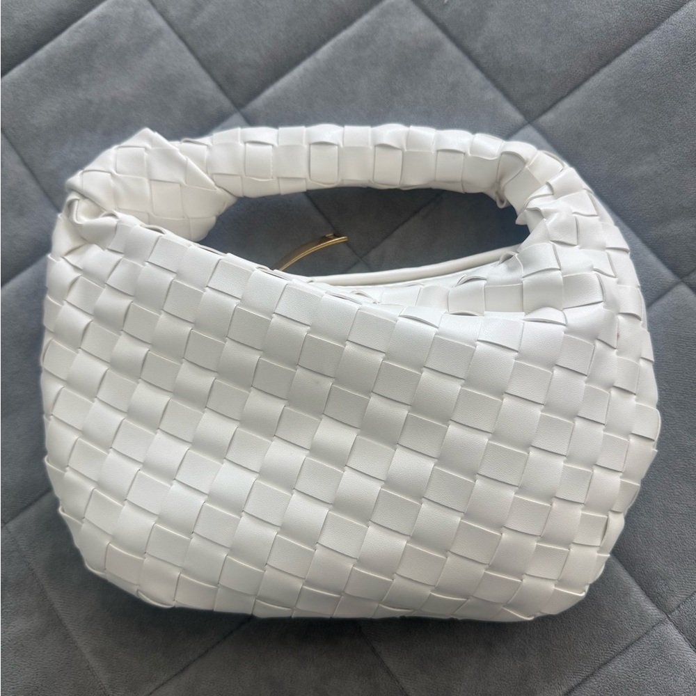 Chic White Woven Mini Bag